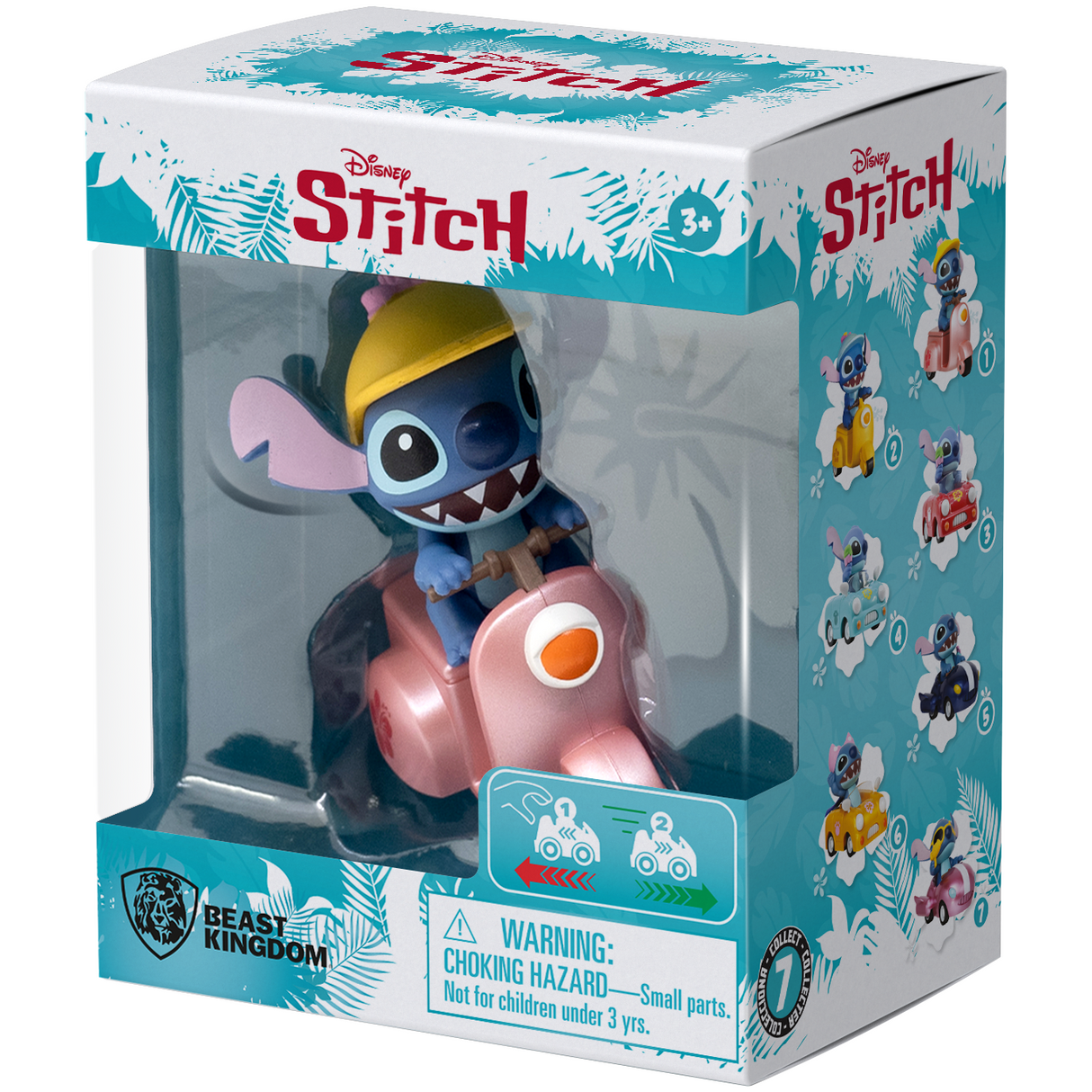 Beast Kingdom: Lilo & Stitch Zoom Hero Pull Back Vehicle (Blind Box) (x unidad) (MOTO PINK)