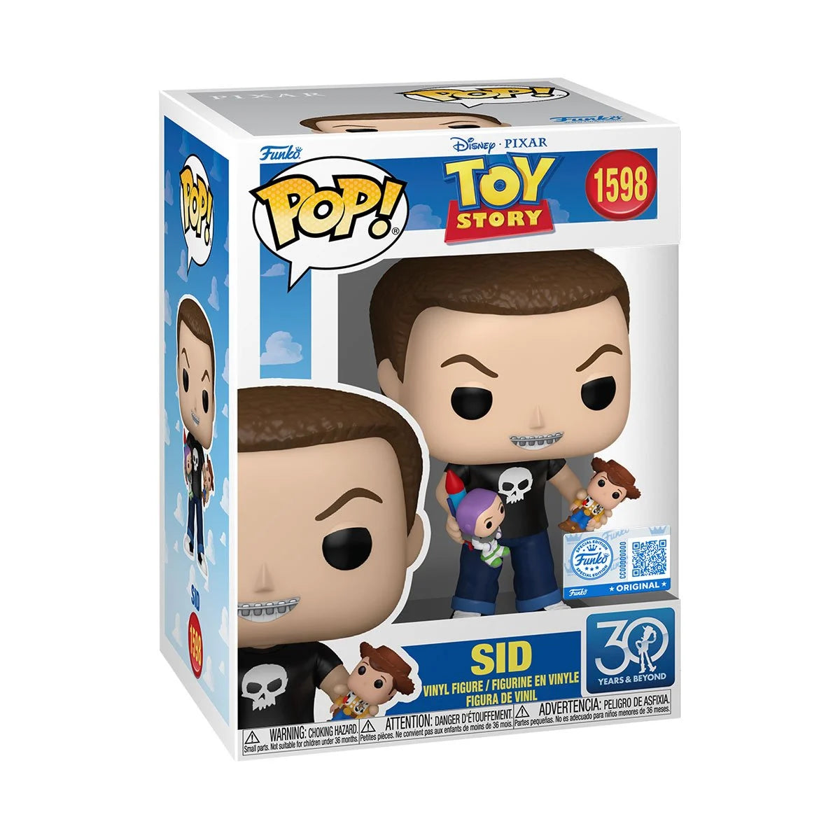Funko Pop! Disney: Toy Story 30th Anniversary - Sid with Buzz Lightyear and Woody 1598 Specialty Series
