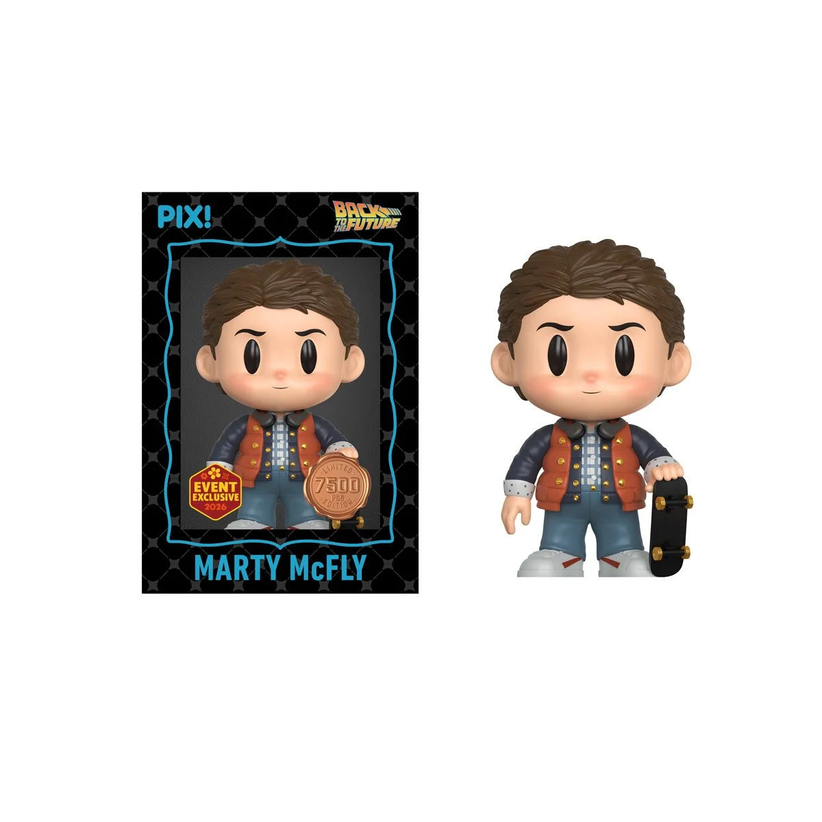 ThrillJoy Pix! Back to the Future - Marty McFly with Skateboard (Modelo aleatorio) - 2026 Convention Exclusive