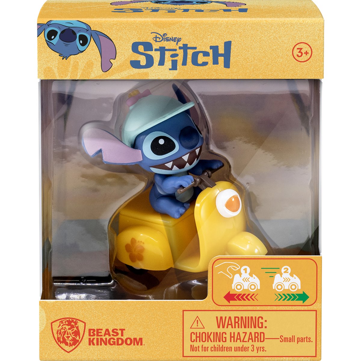 Beast Kingdom: Lilo & Stitch Zoom Hero Pull Back Vehicle (Blind Box) (x unidad) (MOTO YELLOW)