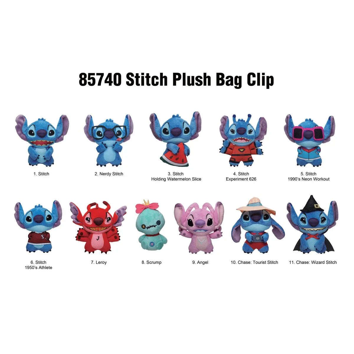 Monogram - Lilo & Stitch Stitch Plush Bag Clip (Llavero) - Blind Bag (1 unidad)