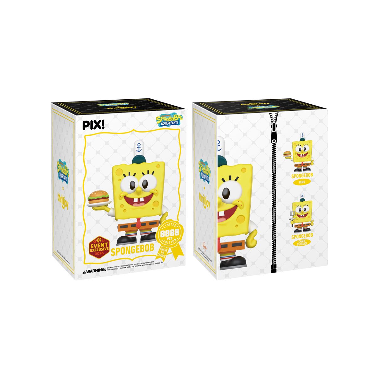 ThrillJoy Pix! SpongeBob SquarePants - SpongeBob SquarePants with Krabby Patty (Modelo aleatorio) - 2026 Convention Exclusive