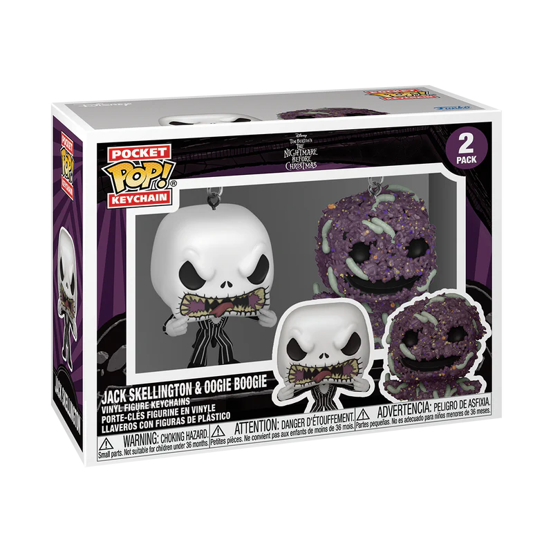 Funko Pop! Keychain - Disney: Jack Skellington & Oogie Boogie (2 Pack)