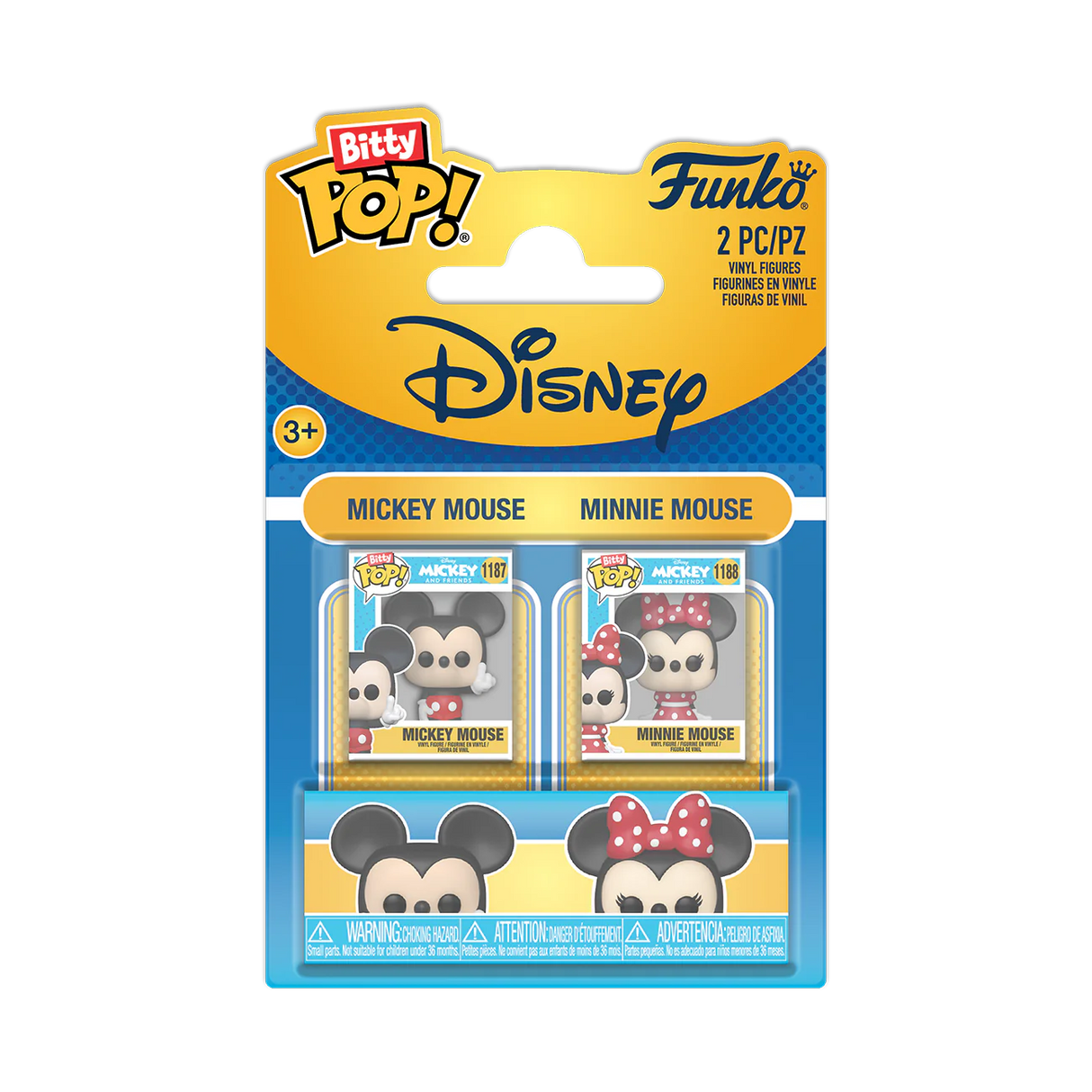 Funko BItty Pop! Disney: Mickey Mouse and Minnie Mouse Mini-Figure 2-Pack