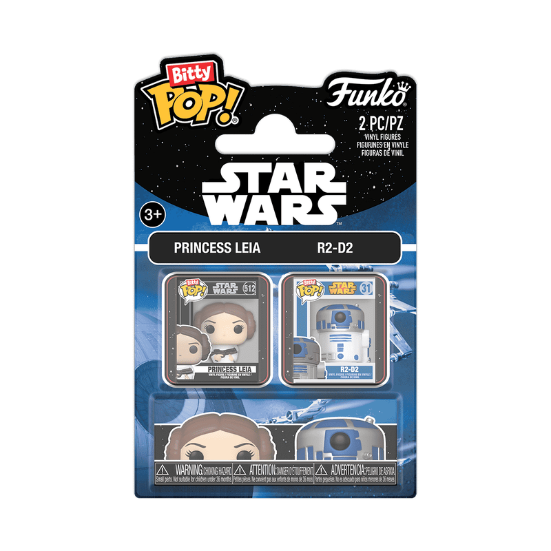 Funko Bitty Pop! Star Wars: Star Wars Leia and R2-D2 Mini-Figure 2-Pack