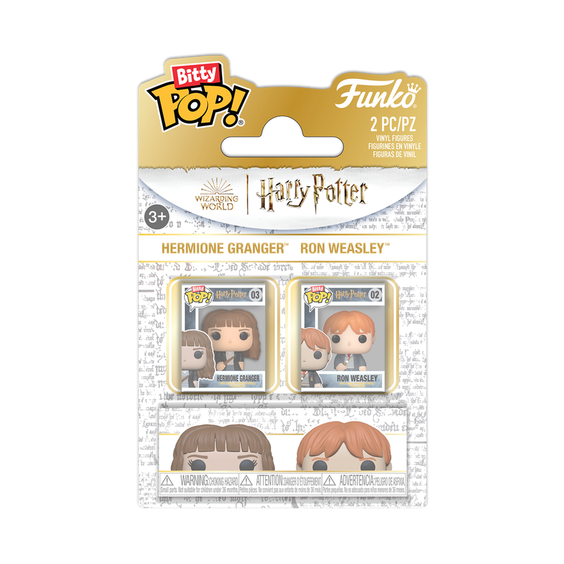 Funko BItty Pop! Harry Potter: Ron Weasley and Hermione Grange Mini-Figure 2-Pack