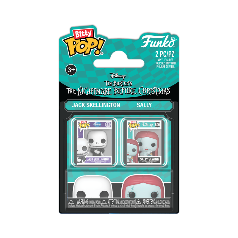 Funko BItty Pop! The Nightmare Before Christmas: Jack Skellington and Sally Sewing Mini-Figure 2-Pac