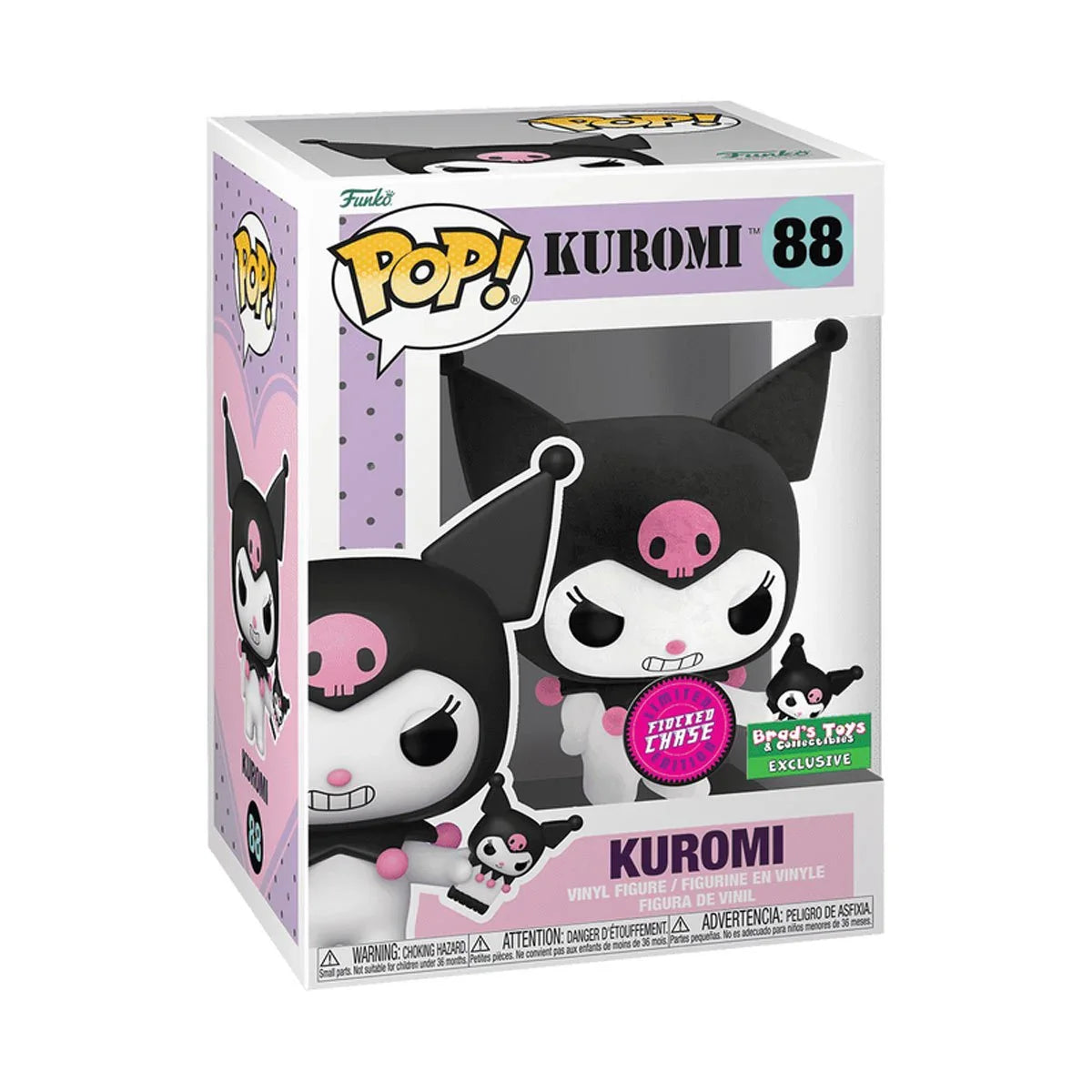 Funko Pop! Sanrio: Kuromi with Phone 88 - Brad's Toys & Collectibles Exclusive - Chase (Flocked)