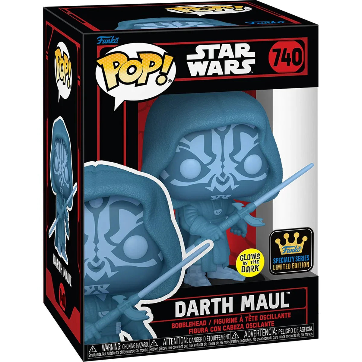 Funko Pop! Star Wars: Dark Side - Darth Maul 740 - Specialty Series (Glows in the Dark) - CAJA CON DETALLES