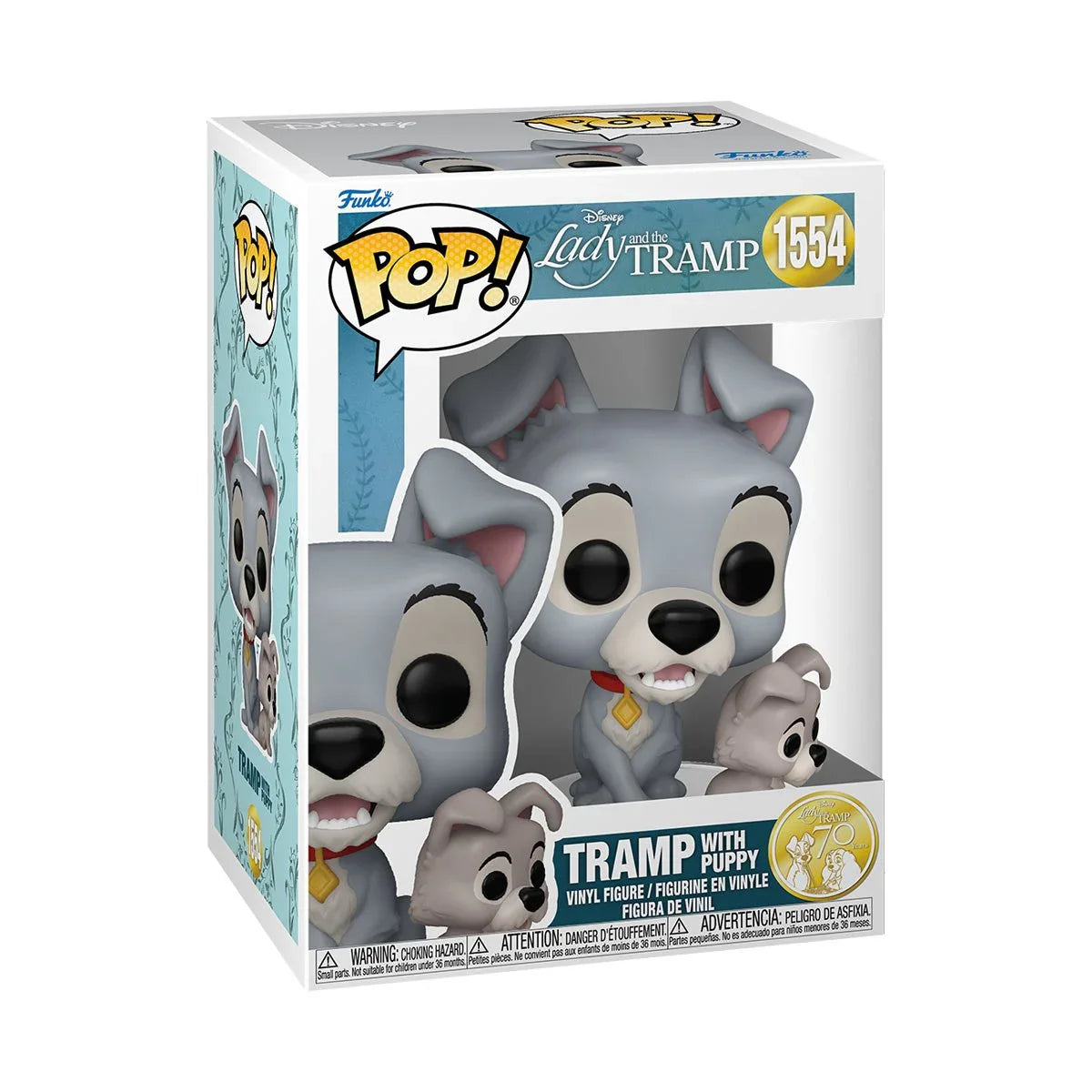 Funko Pop! Disney: La Dama y el Vagabundo | 70th Anniversary - Tramp with Puppy 1554