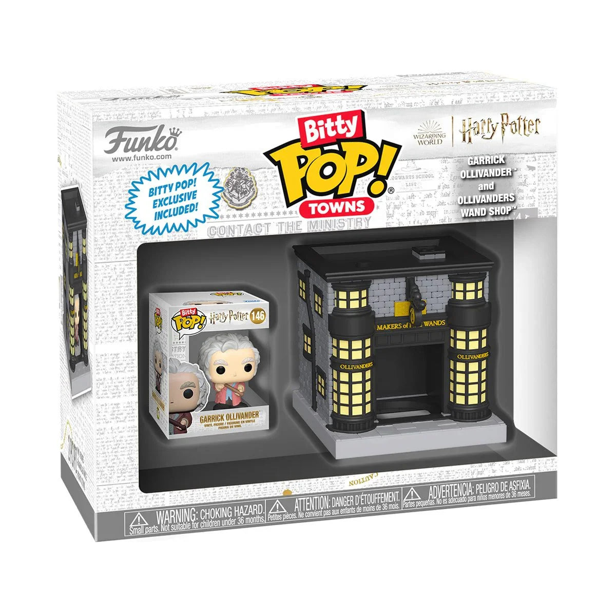 Funko BITTY Pop! Harry Potter: Garrick Ollivander and Ollivanders Wand Shop (Town)