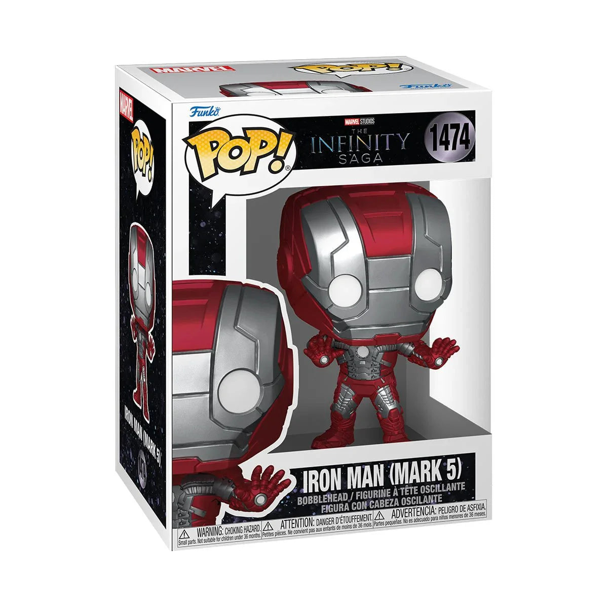 Funko Pop! Marvel MCU Archives: The Infinity Saga - Iron Man (Mark 5) 1474 - Caja con Detalle