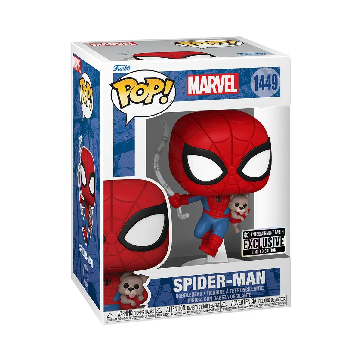 Funko Pop! Marvel: Spider-Man - Spider-Man with Sandwich the Dog 1449 - Entertainment Earth Exclusive