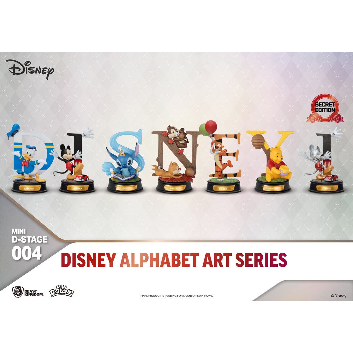 Beast Kingdom: Disney Alphabet Art Series - Blind Box (x unidad)