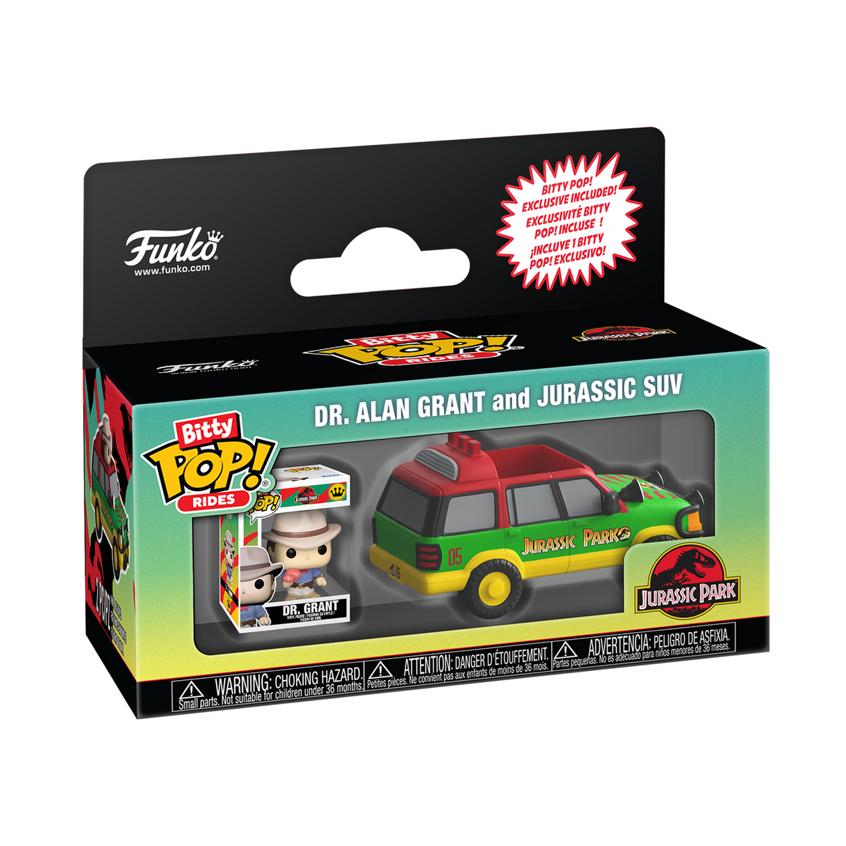 Funko Bitty Pop! Anime: Jurassic Park - Dr. Grant with SUV (RIDE)