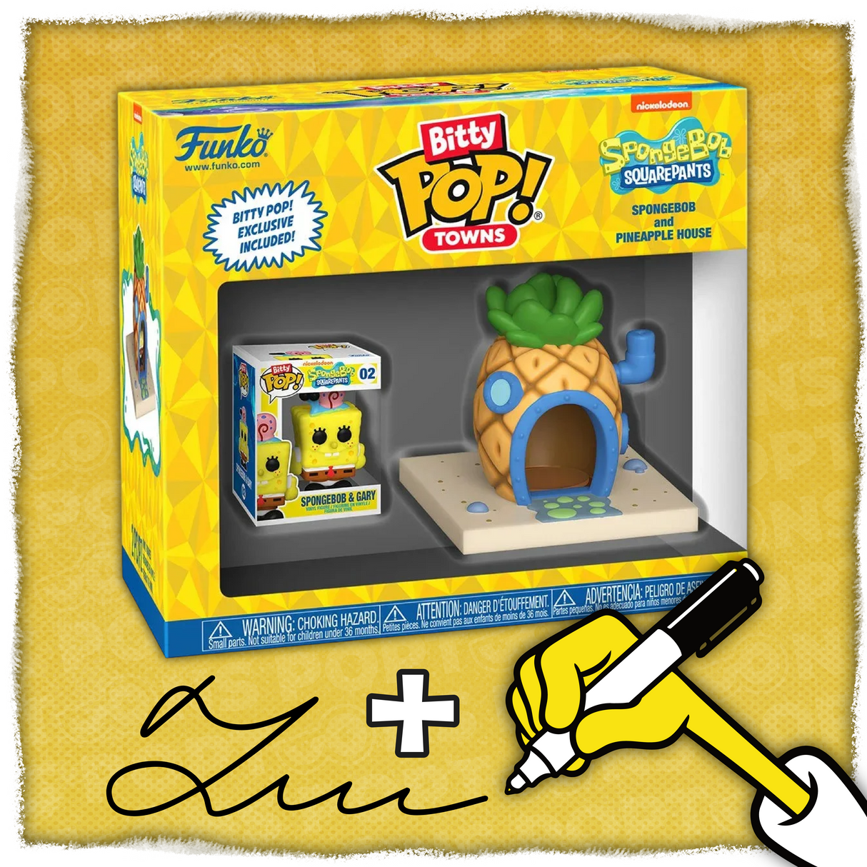 Funko BITTY Town! Bob Esponja + Firma