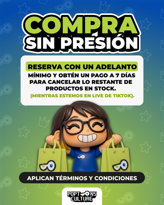 Compra sin presión: reserva con un adelanto mínimo y obtén un pago a 7 días para cancelar lo restante de productos en stock (mientras estemos en live de TikTok).