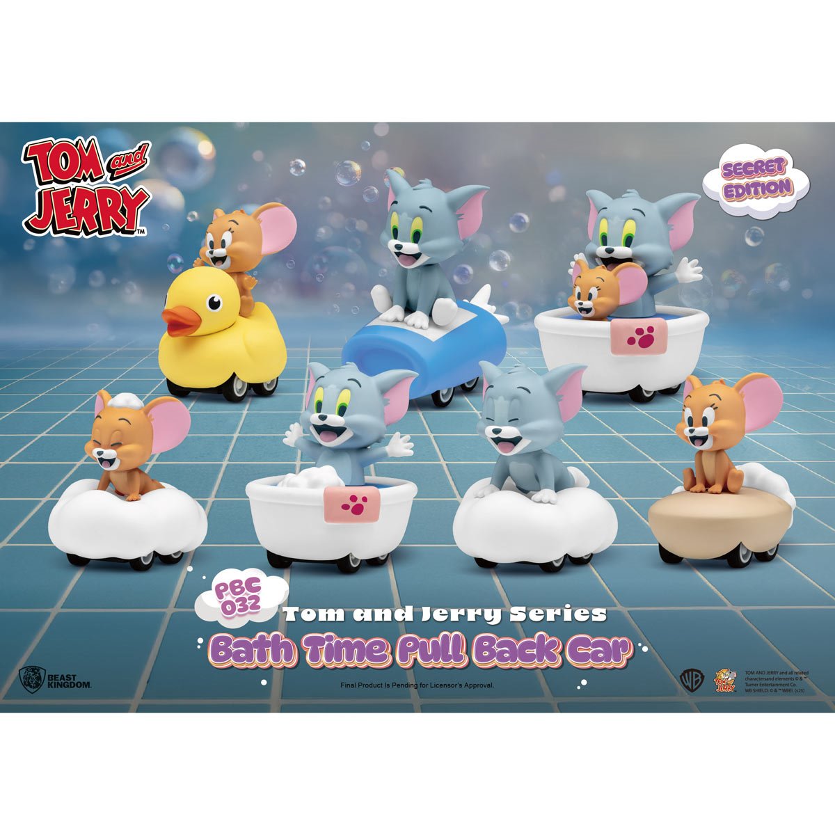 Beast Kingdom: Pull Back Car - Tom and Jerry Bath Time - Blind Box (x 1 unidad)