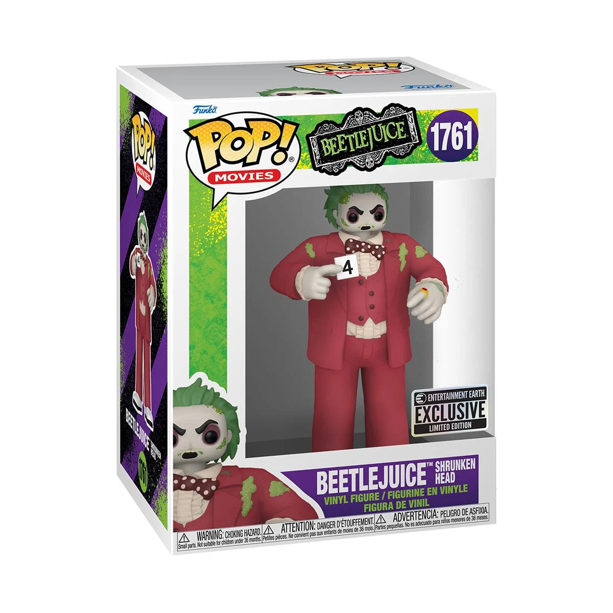 Funko Pop! Movies: Beetlejuice - Shrunken Head 1761 (Entertainment Earth Exclusive)