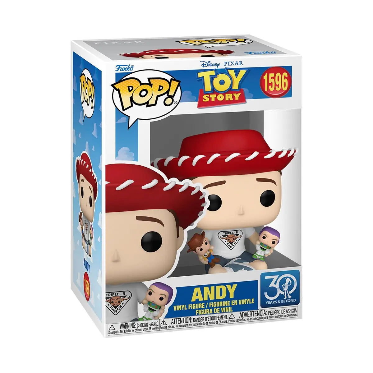 Funko Pop! Disney: Toy Story 30th Anniversary - Andy with Buzz Lightyear and Woody 1596