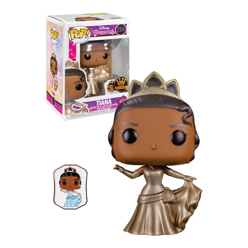 Funko Pop! Disney: Disney Princess -Tiana (Gold) with Pin 224 - Funko Shop Exclusive