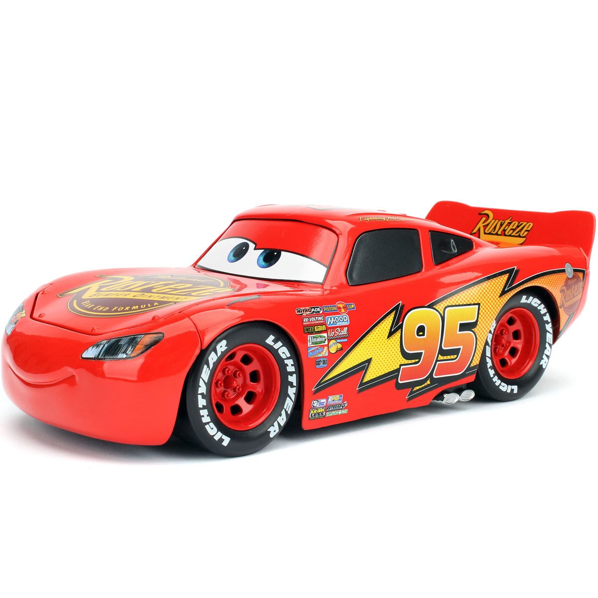 Jada: Die-Cast Metal Vehicle with Tire Rack | Disney Pixar Cars 3 - Lightning McQueen - Escala 1:24
