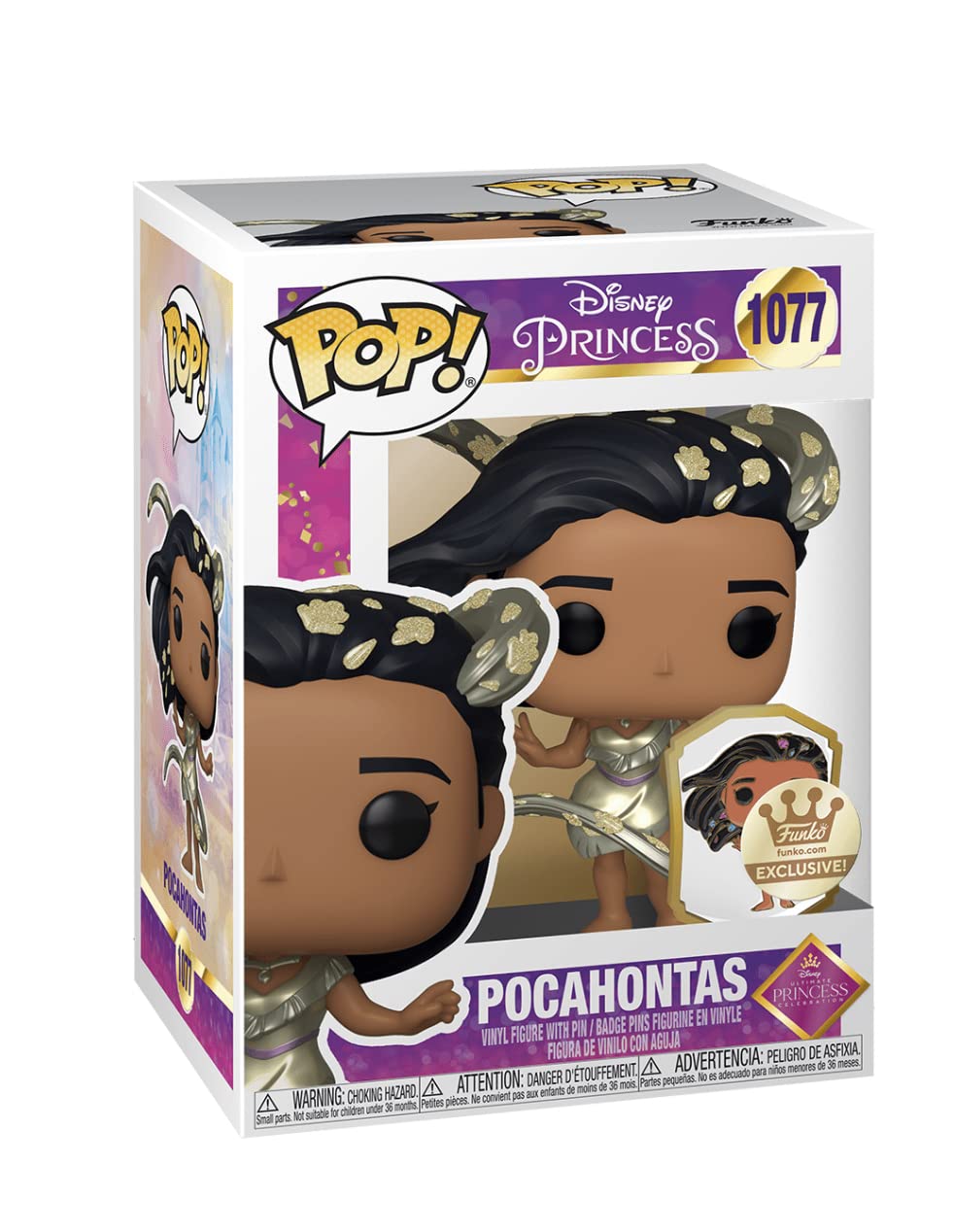 Funko Pop! Disney: Ultimate Princess - Pocahontas 1077 (w/pin) - Funko Shop Exclusive