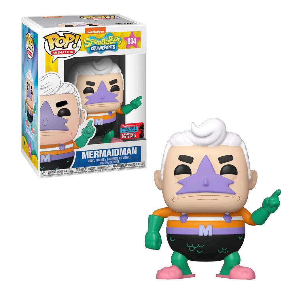 Funko Pop! Animados: Nickelodeon - Squarepants Spongebob - Mermaidman 834 - Fall Convenion 2020 (Vaulted)