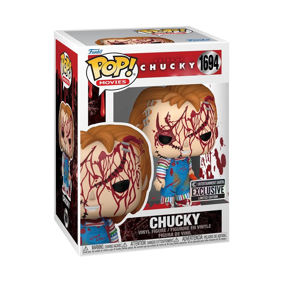 Funko Pop! Movies: Bride of Chucky - Chucky Bloody 1694 - Entertainment Earth Exclusive