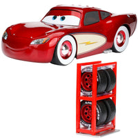 Jada: Die-Cast Metal Vehicle with Tire Rack | Hollywood Rides Cars - Cruising Lightning McQueen - Escala 1:24
