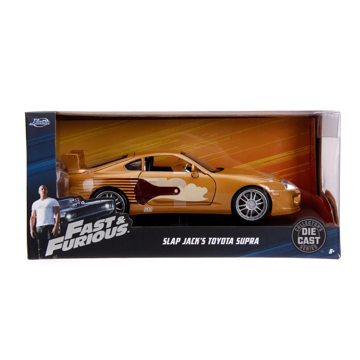 Jada: Die-Cast Metal Vehicle | Fast and Furious - Slap Jack's 1995 Toyota Supra - Escala 1:32