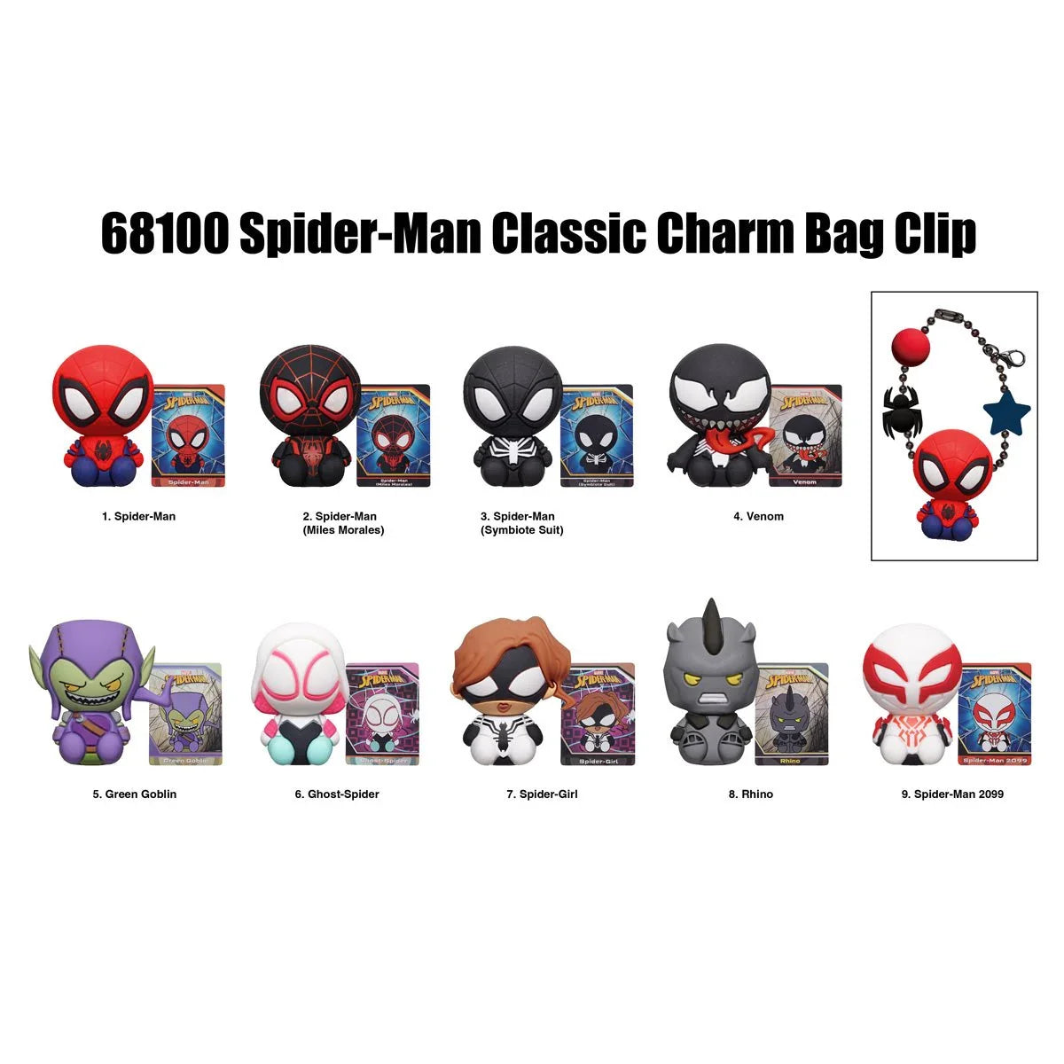 Monogram: CHARM Bag clip (Llavero) | Marvel: Spider-Man (x unidad)