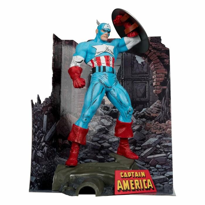 MacFarlane Toys: Marvel - Captain America (Estatuilla) | Incluye Comic