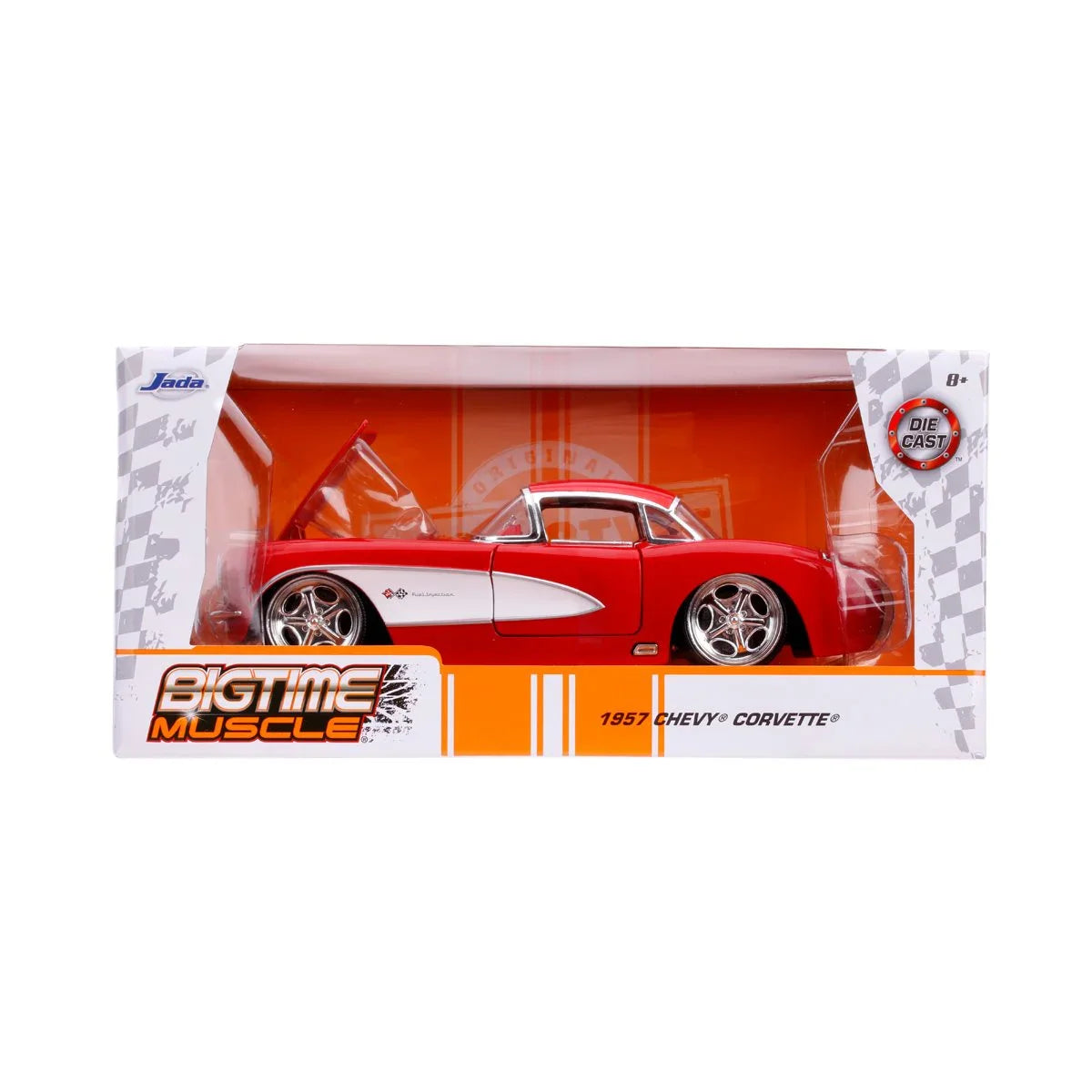 Jada: Chevrolet Corvette - Bigtime Muscle 1957 1:24 Scale Die-Cast Metal Auto a escala