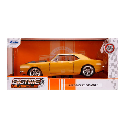 Jada: Die-Cast Metal Vehicle | Bigtime Muscle: 1967 Chevy Camaro Gold with Black Stripes - Escala 1:24