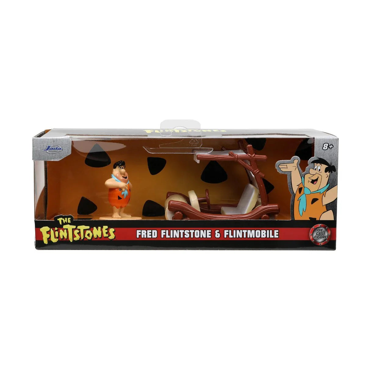 Jada: Die-Cast Metal Vehicle | The Flinstones (Los Picapiedras): Troncomóvil y Pedro Picapiedra - Escala 1:32