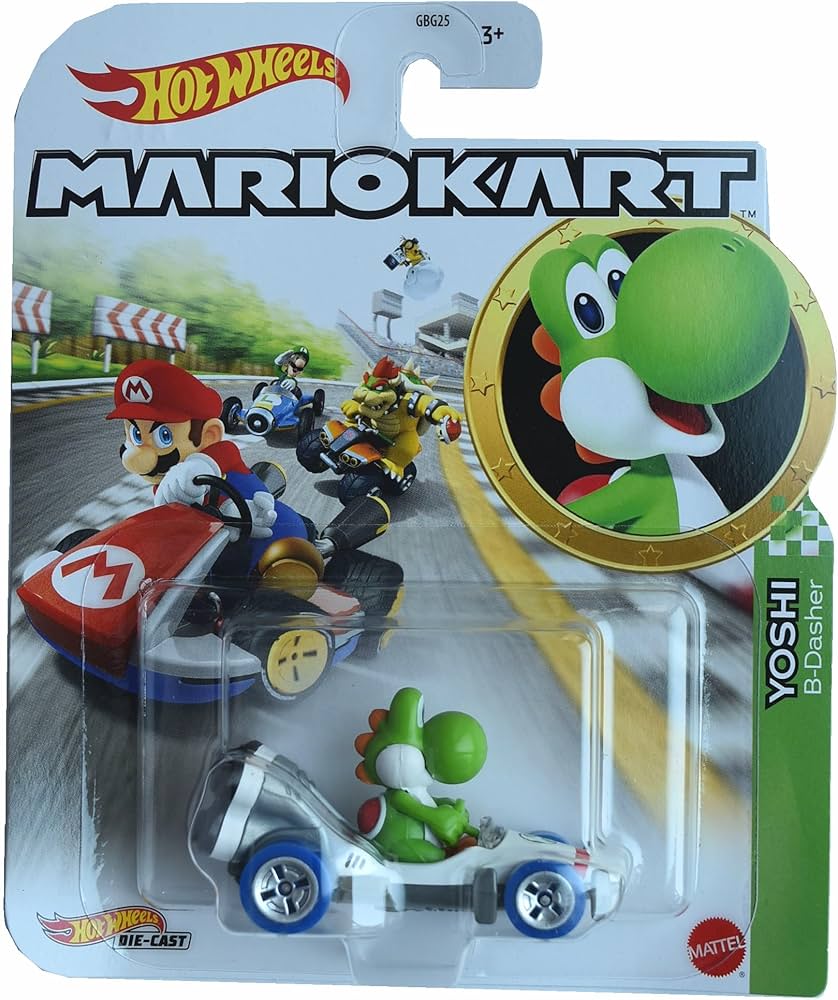 Hot Wheels: Die-Cast | Mario Kart - Yoshi (B-Dasher)