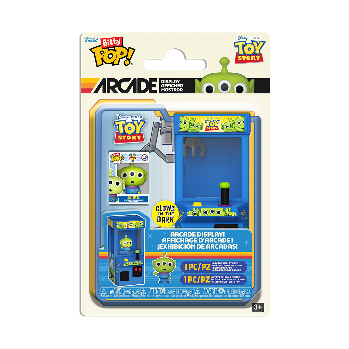 Funko Bitty Pop! Disney | Toy Story:  Arcade Cabinet - Alien Claw (Glow)