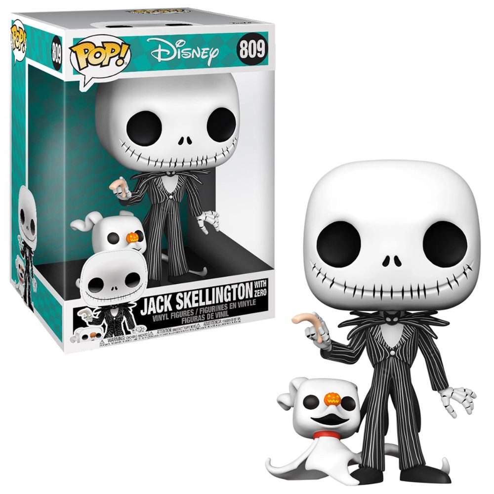 Funko Pop! Anime: The Nightmare Before Christmas - Jack Skellington with Zero 809 - 10 pulgadas