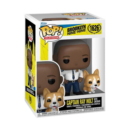 Funko Pop! Television: Brooklyn Nine-Nine - Captain Ray Holt with Cheddar 1626 - Caja con Detalles