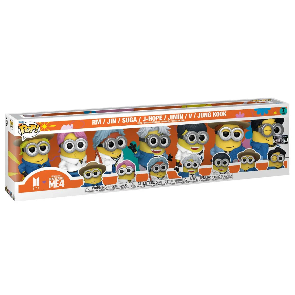 Funko Pop! Movies: Despicable Me 4  - Minions x BTS (Pack x 7) - Entertaiment Earth Exclusive