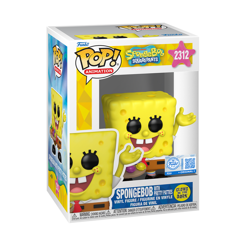 Funko Pop! Animation: SpongeBob (Bob Esponja) -  SpongeBob with Pretty Patties - Specialty Series (GITD)