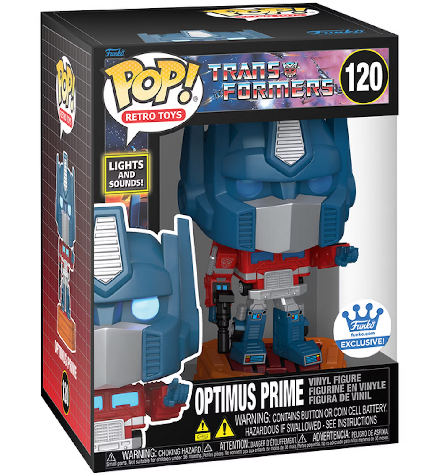 Funko Pop! Retro Toys: Transformers - Optimus Prime 120 - Funkoshop Exclusive (Lighs and Sounds) DELUXE