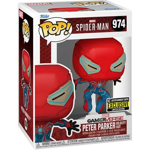 Funko Pop! Marvel: Spider-man 2 (2023 Video Game) - Peter Parker (Velocity Suit) 974 - Entertainment Earth Exclusive