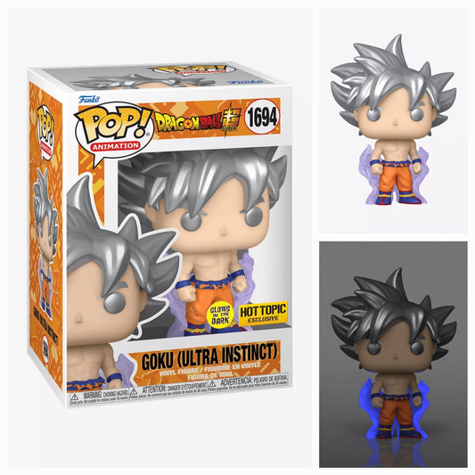 Funko Pop! Dragon Ball Super - Goku Ultra Insinct 1694 (GITD) - Hot Topic Exclusive