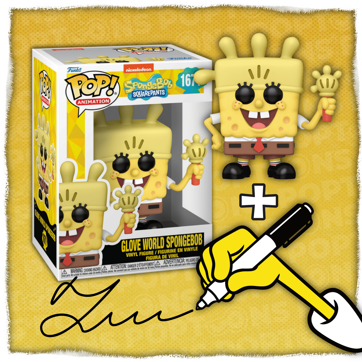 Funko Pop!: Glove World SpongeBob 1671 + Firma