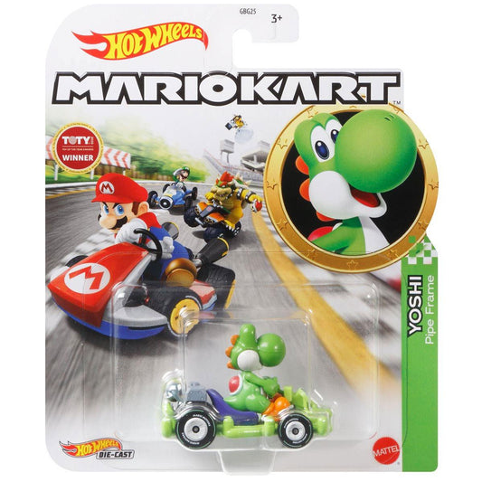 Hot Wheels: Die-Cast | Mario Kart - Yoshi (Pipe Frame)