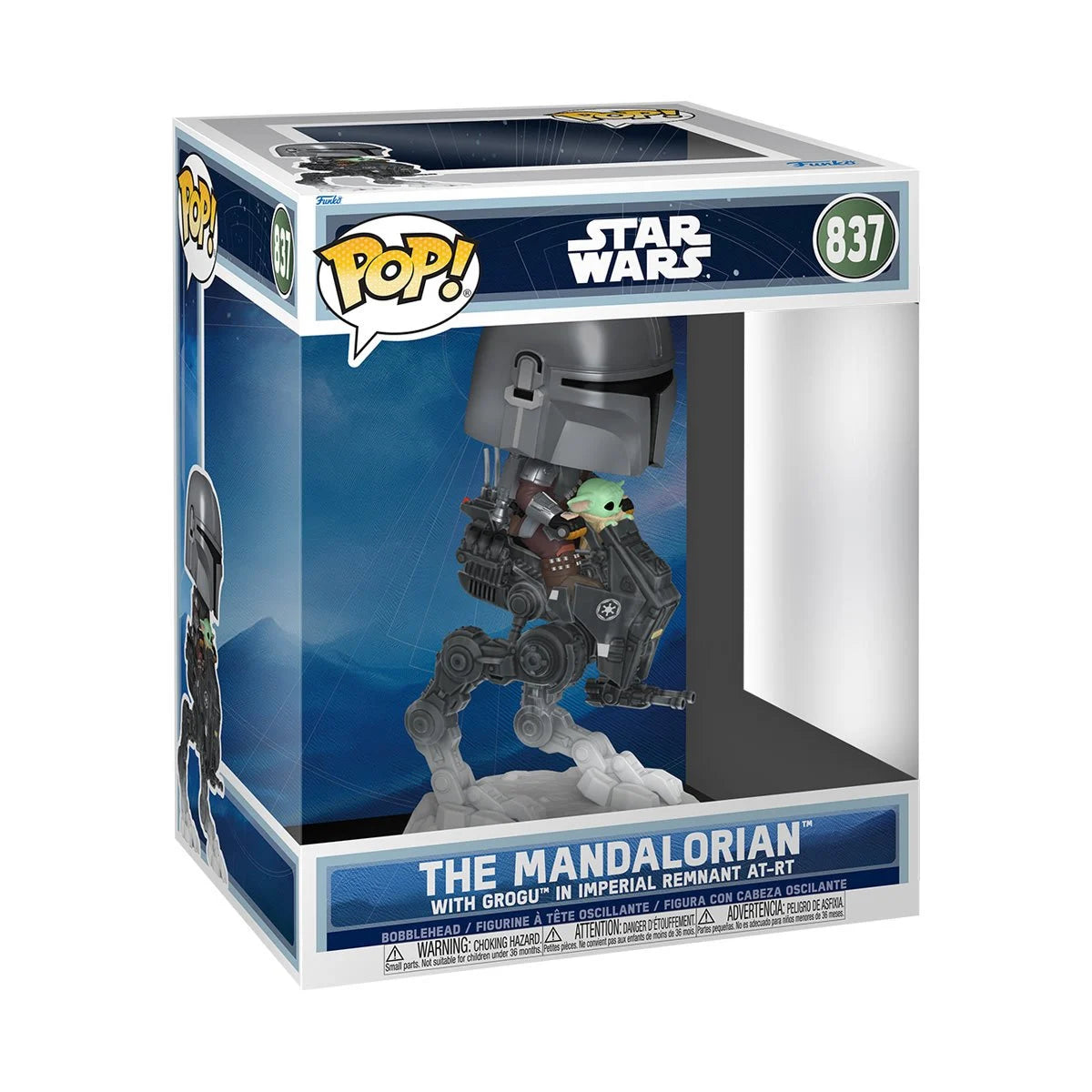 Funko Pop! Star Wars: The Mandalorian and Grogu - Mandalorian with Grogu in Imperial Remnant AT-RT 837 (Ride)
