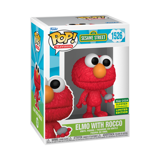 Funko Pop! Television: Sesame Street 1526 - Elmo With Rocco 1526 - Summer Convention 2024