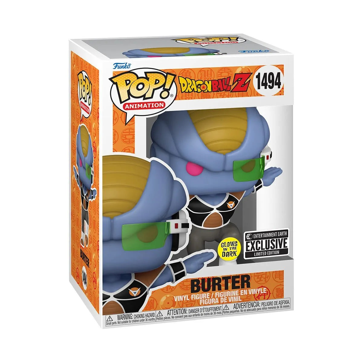 Funko Pop! Anime: Dragon Ball Z - Burter 1494 - Entertainment Earth Exclusive (Glows in the Dark)